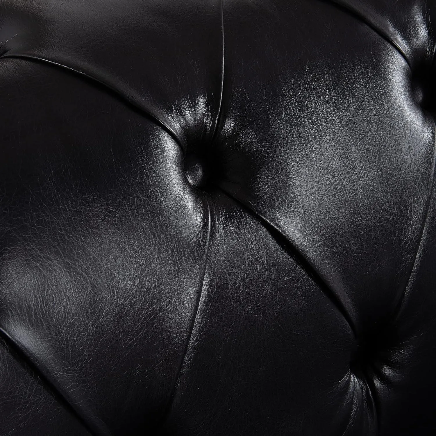 QHITTY Chesterfield Tufted Sofa, Leather Couch Accent Upholstered 3 Seater Button Sofa with Tufted Back for Living Room Bedroom Furniture (Black)…