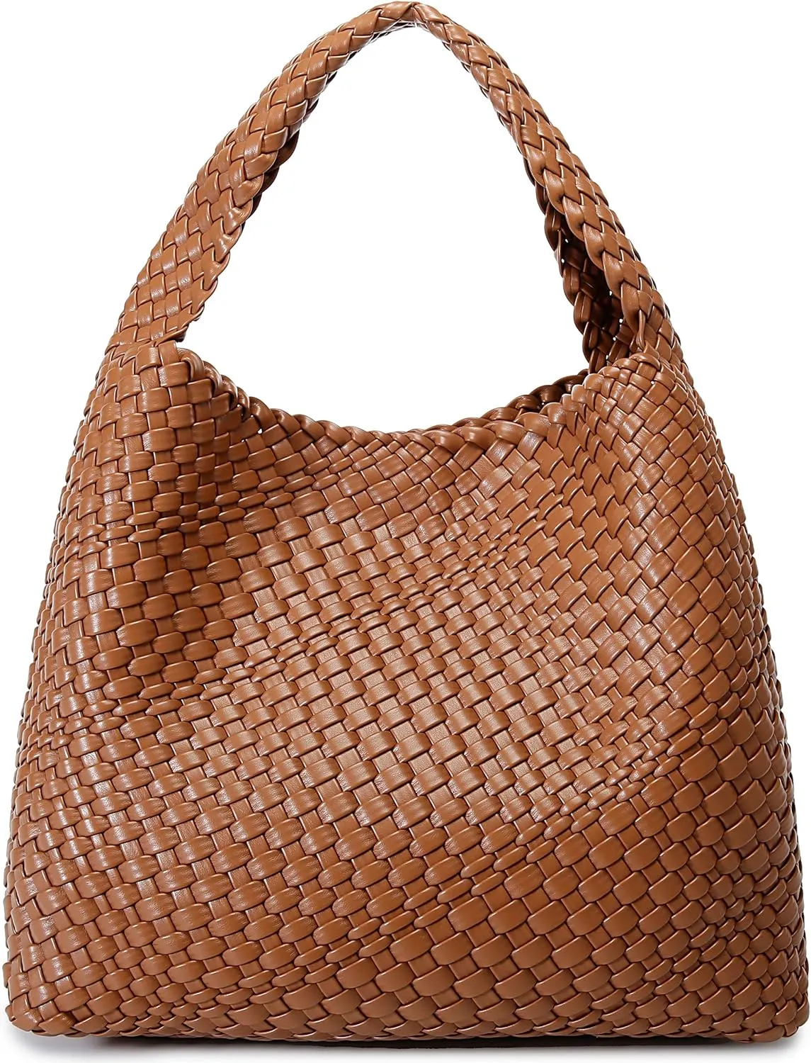 Queenoris Fashion Woven Purse for Women Top-handle Shoulder Bag Soft Summer Hobo Tote Bag