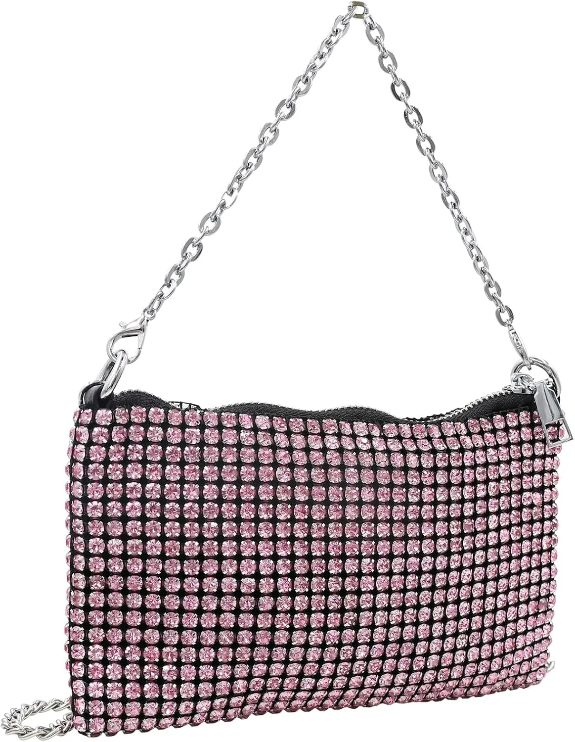 RARITYUS Bling Rhinestone Crossbody Bag for Little Girls Women Fashion Sparkling Tote Bag Clutch Purse with Chain Strap