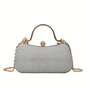realaiot  Glitter Dinner Bag For Women, Elegant Top Ring Clutch Purse, Small Clip Handbags For Party Prom Wedding