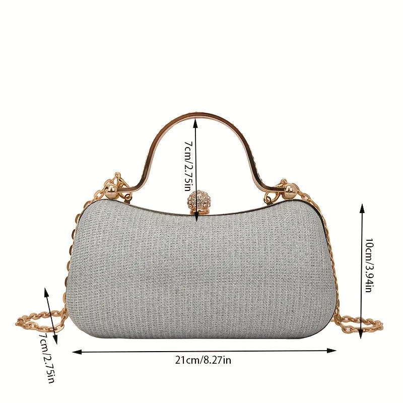 realaiot  Glitter Dinner Bag For Women, Elegant Top Ring Clutch Purse, Small Clip Handbags For Party Prom Wedding