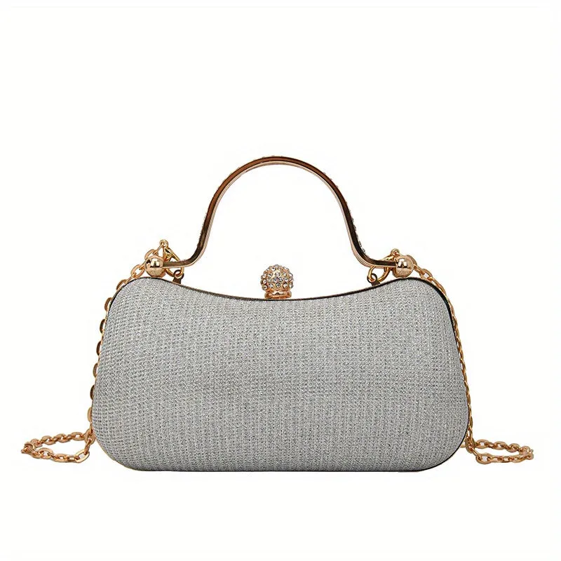realaiot  Glitter Dinner Bag For Women, Elegant Top Ring Clutch Purse, Small Clip Handbags For Party Prom Wedding
