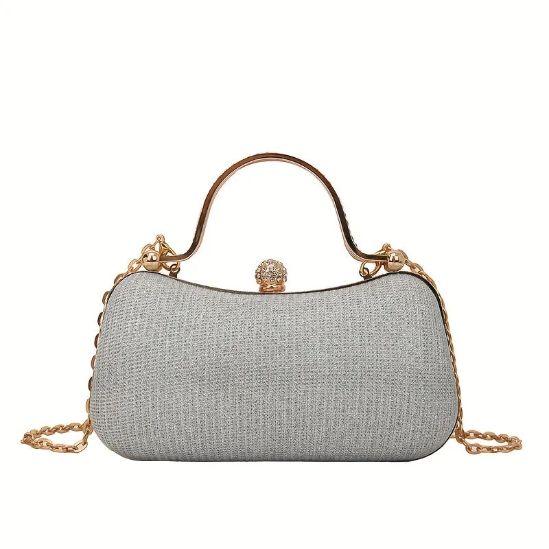 realaiot  Glitter Dinner Bag For Women, Elegant Top Ring Clutch Purse, Small Clip Handbags For Party Prom Wedding