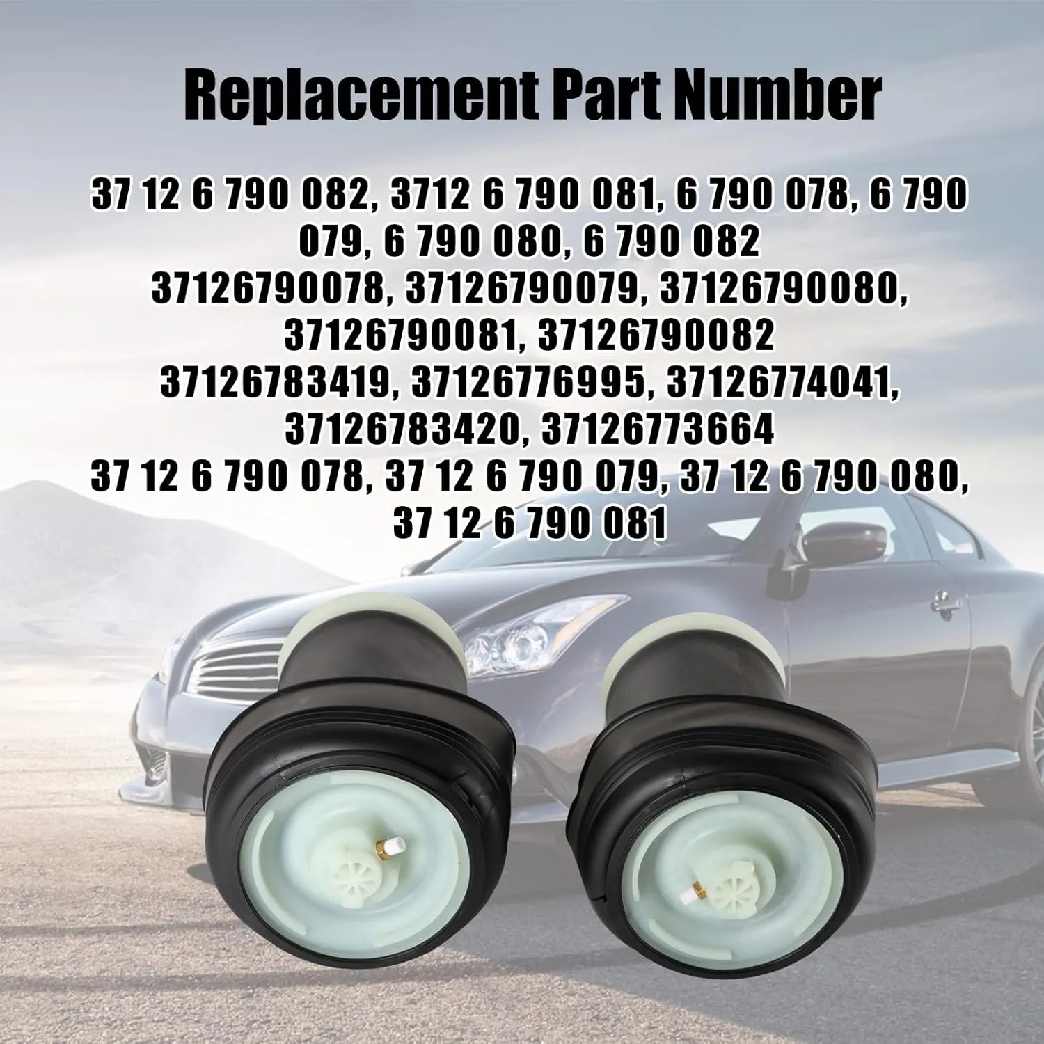 Rear Air Suspension Spring Bag 37126790078 37126790080 Compatible with X5 E70 X6 E71 E72 2007-2014 After-Market Parts 1Pair