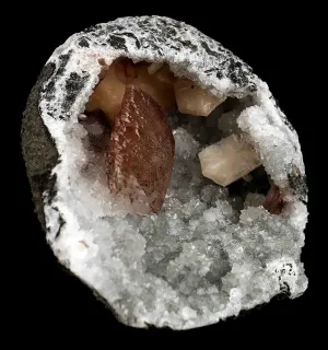 Red Heulandite with Stilbite Inside MM Quartz Natural Mineral Specimen # TUC-156