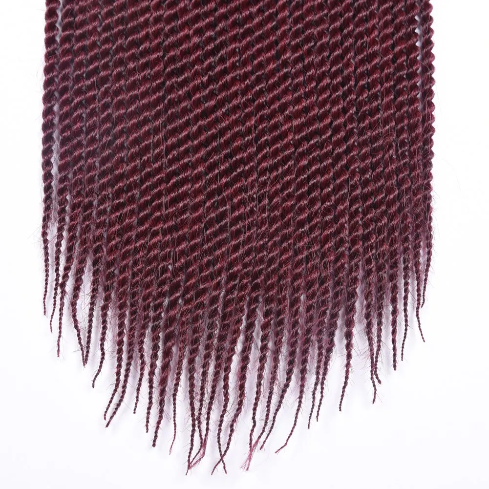 Refined 7Packs18inch 30stands/pack Senegalese Twist Crochet Braids 16 Colors Avaliable for Black Women Low Temperature Fiber Synthetic Braiding Hair Extensions (18inch,#530)