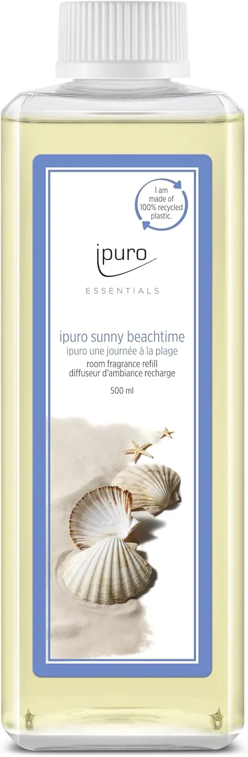 Refreshing sunny beachtime room fragrance refill - subtle room fragrance refill with sparkling and fresh notes - stylish room fragrance refill bottle for a puristic fragrance experience 500 ml