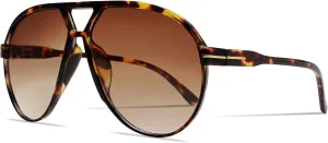 Retro Aviator Sunglasses for Women Men Oversized Classic 70s Vintage Trendy Tangle Free Square Aviators Sun Glasses