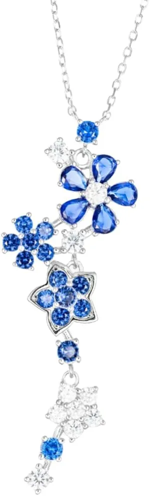 REYMEY Moissanite Pendant Necklace for Women | Flower & Star Pendant Necklace Design | Sterling Silver Earring |Surprise for her for Valentine’s, Birthdays, Anniversaries, Christmas