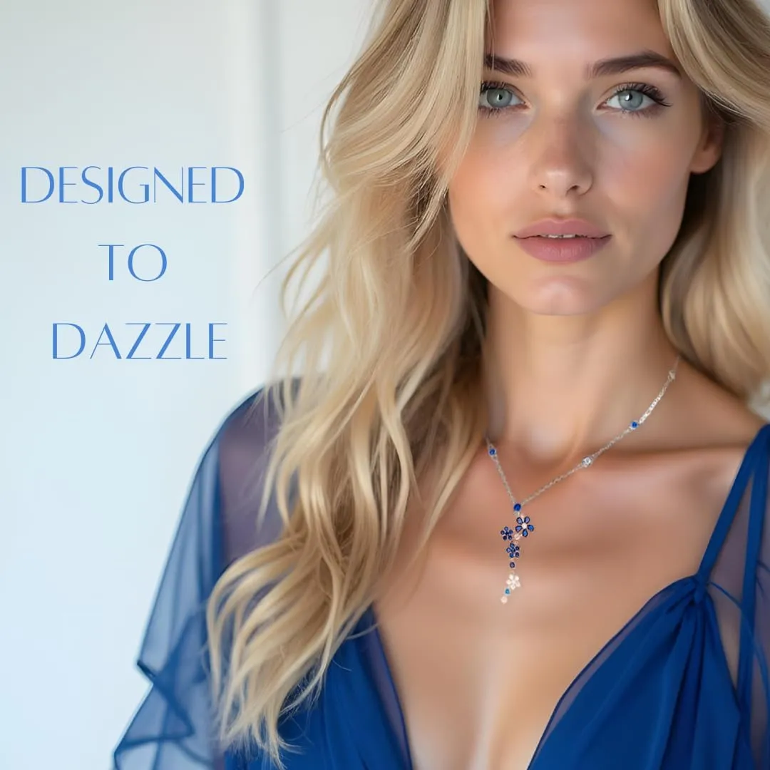REYMEY Moissanite Pendant Necklace for Women | Flower & Star Pendant Necklace Design | Sterling Silver Earring |Surprise for her for Valentine’s, Birthdays, Anniversaries, Christmas