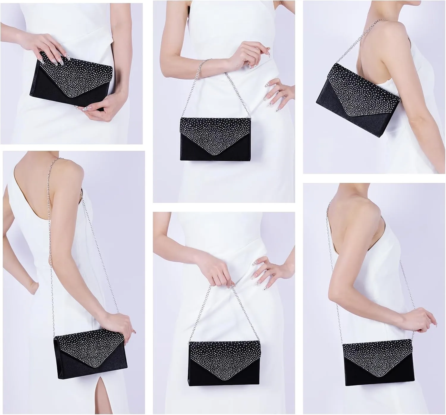 Rhinestone Clutch Purse for Women Sparkling Party Evening Bag Formal Wedding Cocktail Prom Handbag