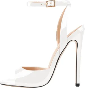 richealnini Ankle Buckle Strappy Heels Sandals for Women Open Toe Classic Stiletto High Heels