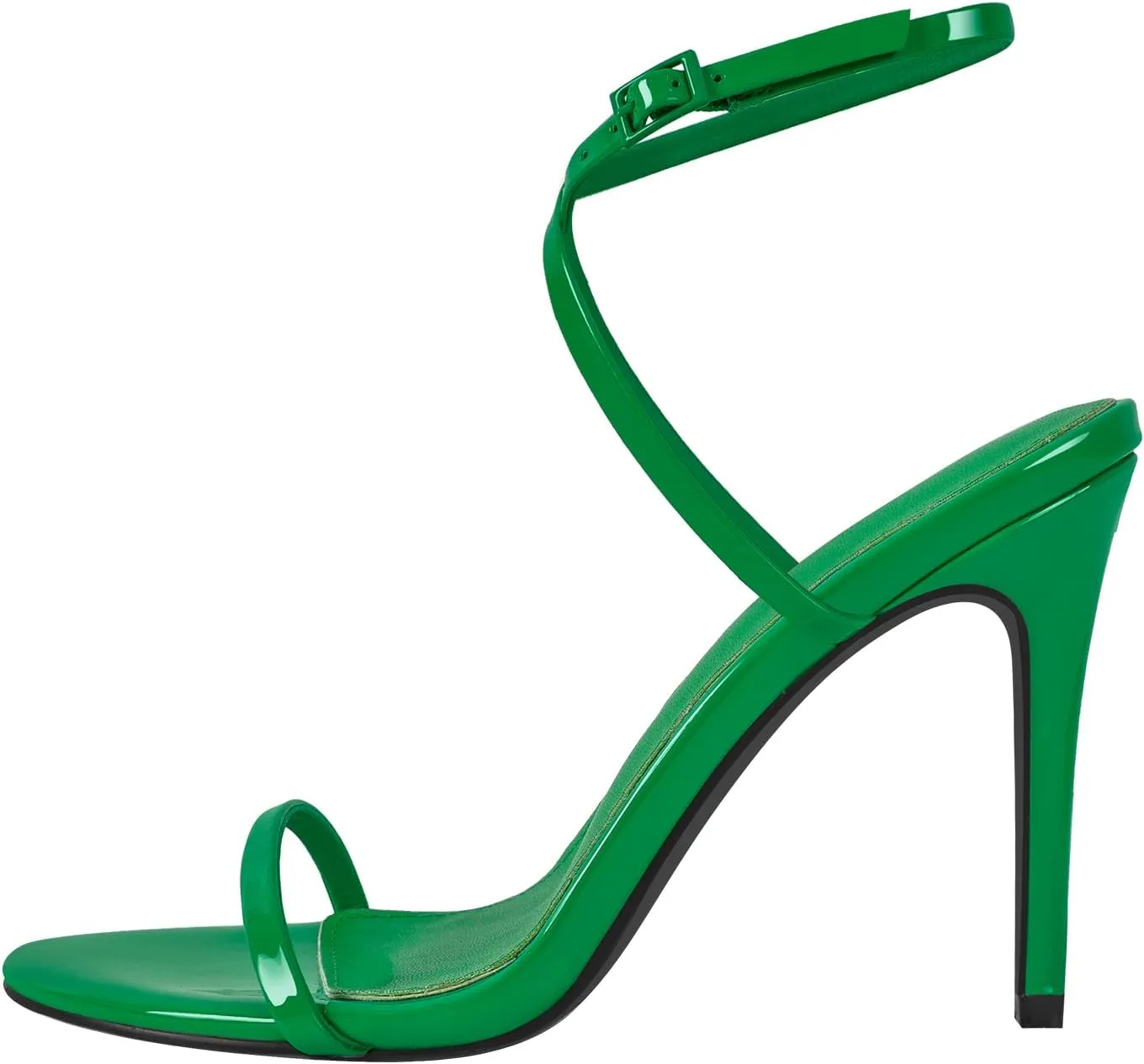 richealnini Ankle Crisscross Strap Heels for Women One Band Wrap Strappy Heeled Sandals Open Toe Stiletto High Heels with Adjustable Buckle