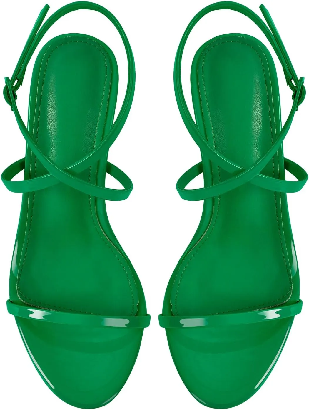 richealnini Ankle Crisscross Strap Heels for Women One Band Wrap Strappy Heeled Sandals Open Toe Stiletto High Heels with Adjustable Buckle