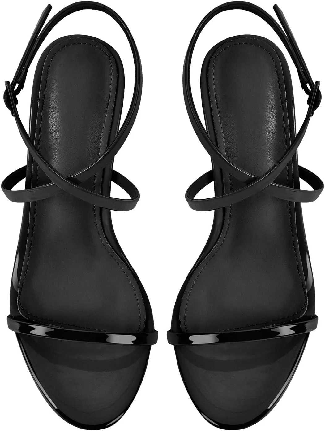 richealnini Ankle Crisscross Strap Heels for Women One Band Wrap Strappy Heeled Sandals Open Toe Stiletto High Heels with Adjustable Buckle