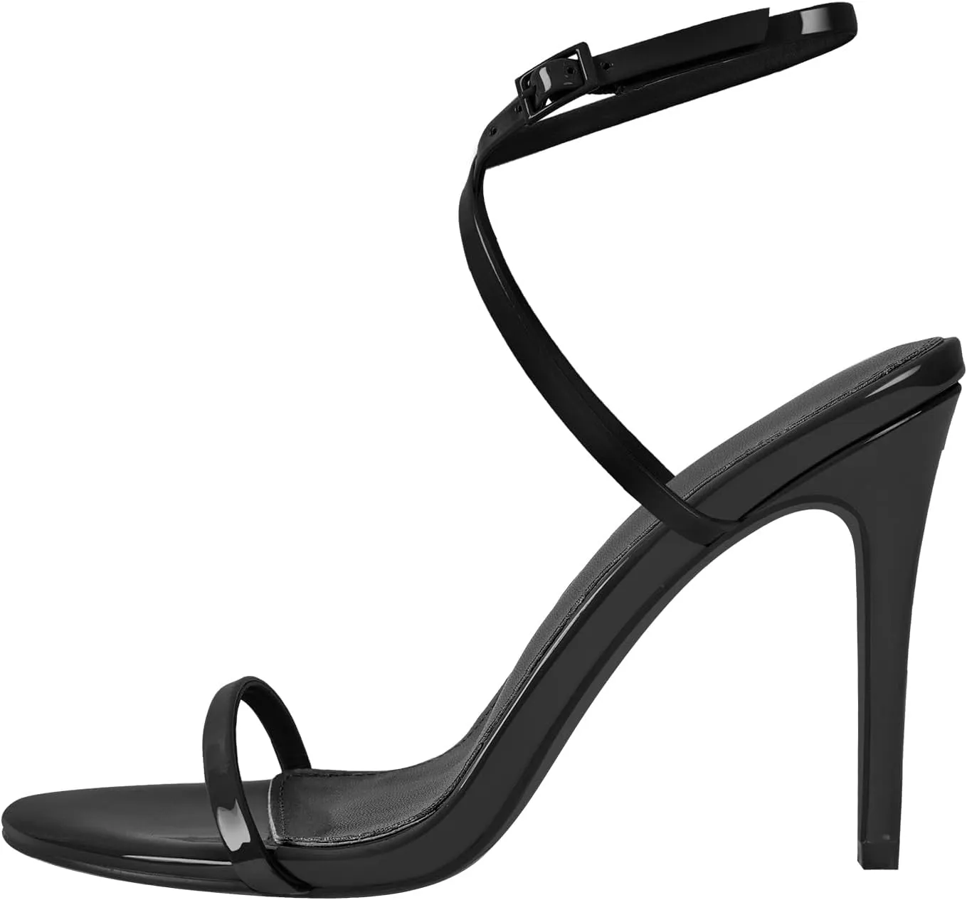 richealnini Ankle Crisscross Strap Heels for Women One Band Wrap Strappy Heeled Sandals Open Toe Stiletto High Heels with Adjustable Buckle