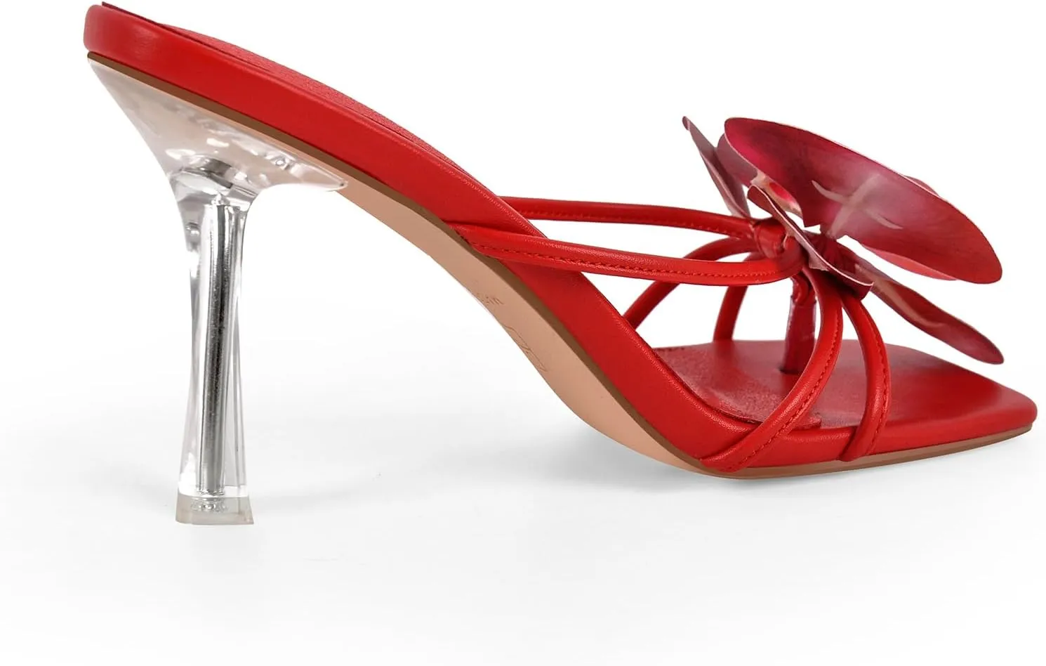 richealnini Orchid Heels for Women Slip On Clear Heels