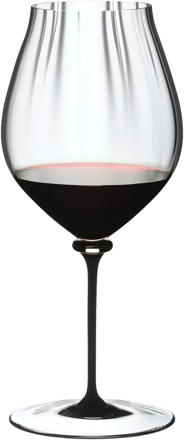 Riedel 4884/67 D Fatto A Mano Performance Pinot Noir Wine Glass, 29 oz, Clear, Black Stem