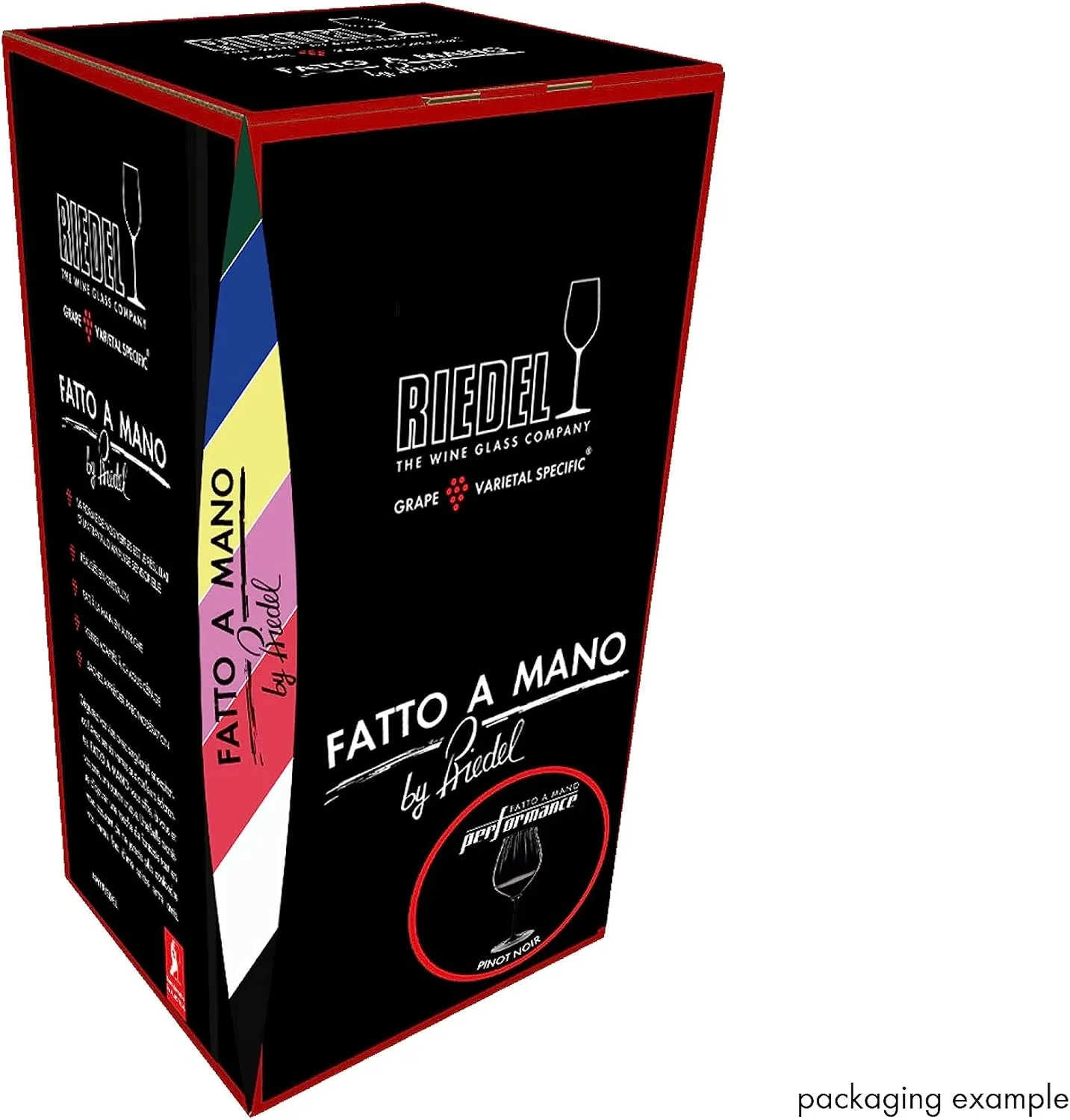 Riedel 4884/67 D Fatto A Mano Performance Pinot Noir Wine Glass, 29 oz, Clear, Black Stem