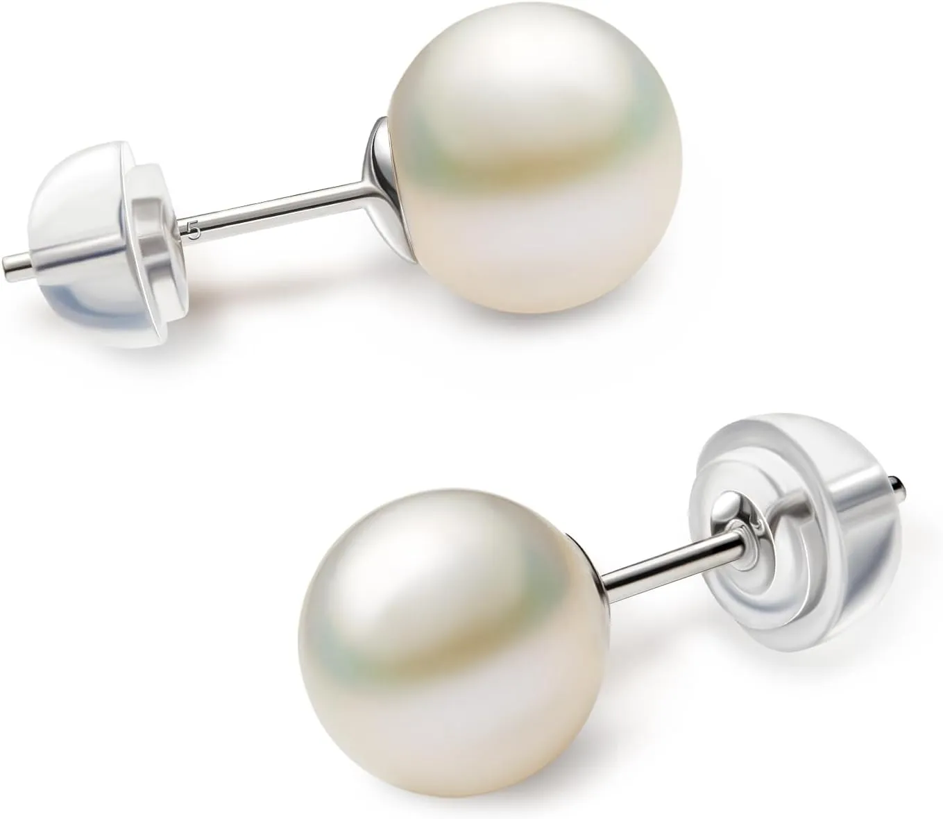 S925, AAAA  Round Freshwater Stud Pearl Earrings for Women, Timeless Elegant Gifts for Her Mom Wife, Mothers Day/Wedding Anniversary/Christmas