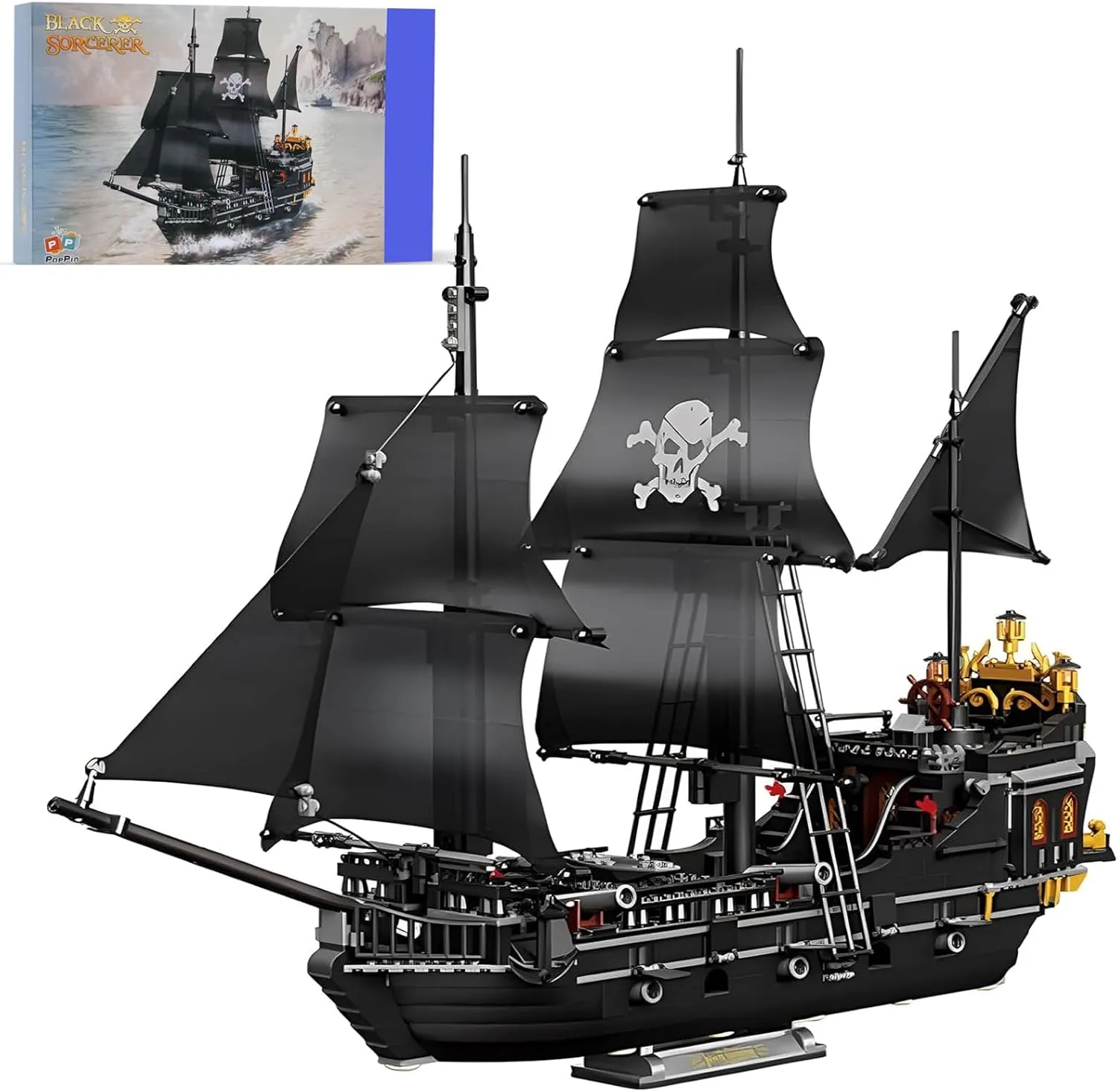 SAMYBLOCKS 1424PCS Pirate Ship Building Blocks Toys,Creator Architecture Corsair Building Set, Wonderful Choice for 6  Boys, Girls or Adults