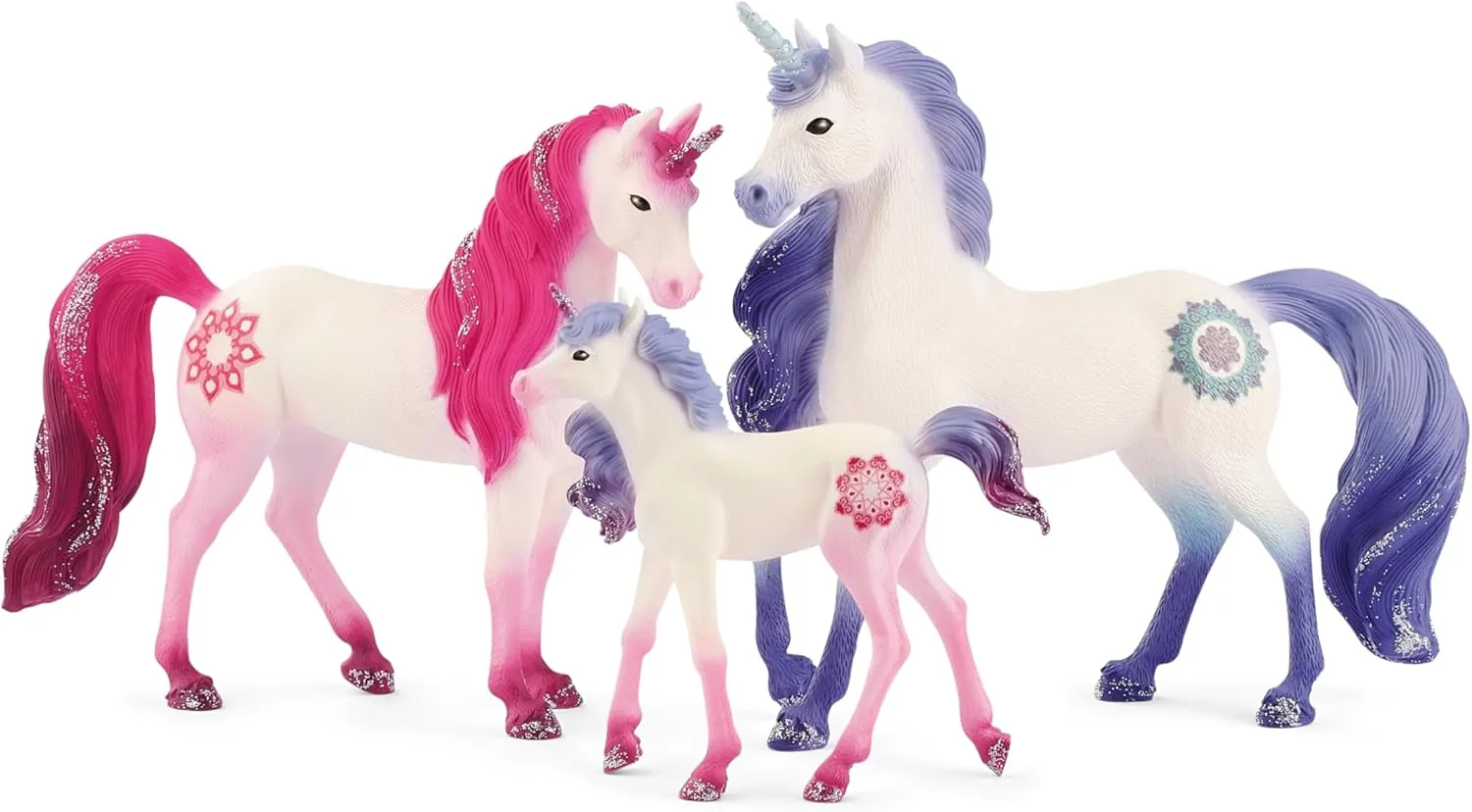 Schleich Bayala - 3PC Unicorn Toy Playset - Mandala Unicorns for Girls and Boys - Fantasy Horse Figurines - Imaginative Play Figures for Kids Ages 5 