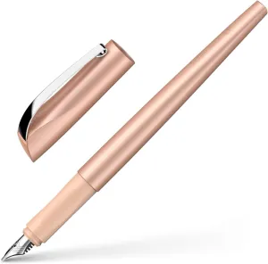 Schneider Callissima Calligraphy Fountain Pen, 1.5 mm, Refillable, Metallic Apricot Barrel, Apricot Ink Cartridge (163806)