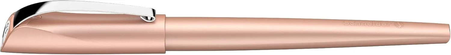 Schneider Callissima Calligraphy Fountain Pen, 1.5 mm, Refillable, Metallic Apricot Barrel, Apricot Ink Cartridge (163806)