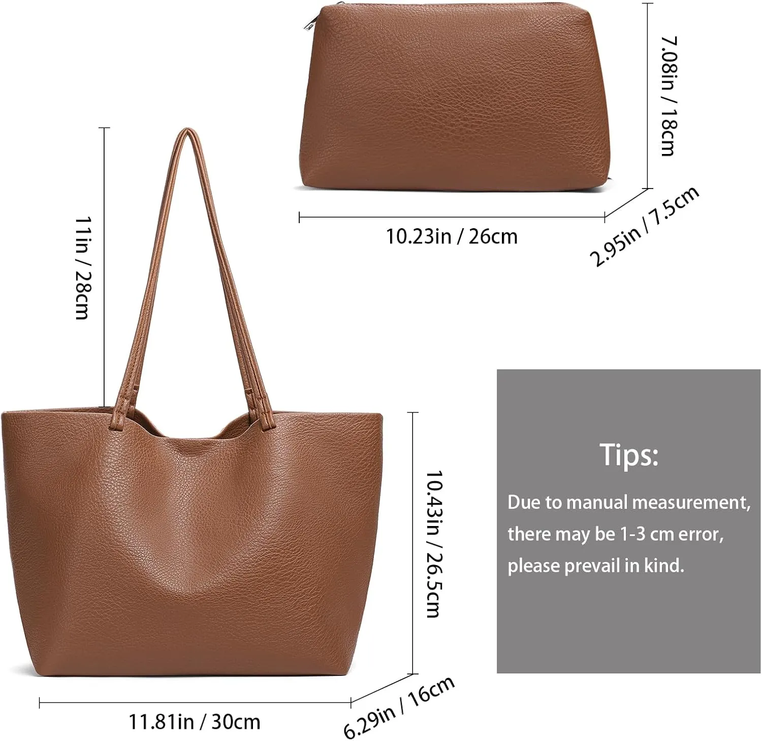 SENDEFN Leather Tote Bag for Women Work Shoulder Bag Large Top Handle Handbags and Ladies Travel Purse with Zipper Pocket