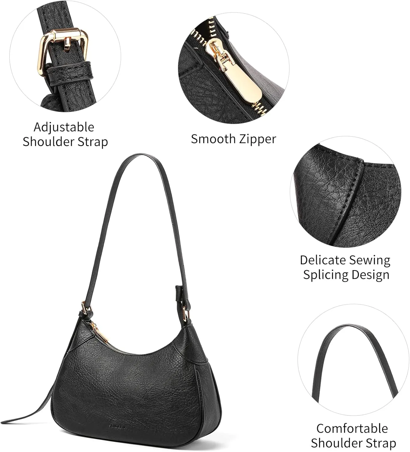 SENDEFN Shoulder Bags for Women Soft Small Clutch Ppurse Crossbody Purses for Women Trendy Hobo Tote Handbag for Ladies