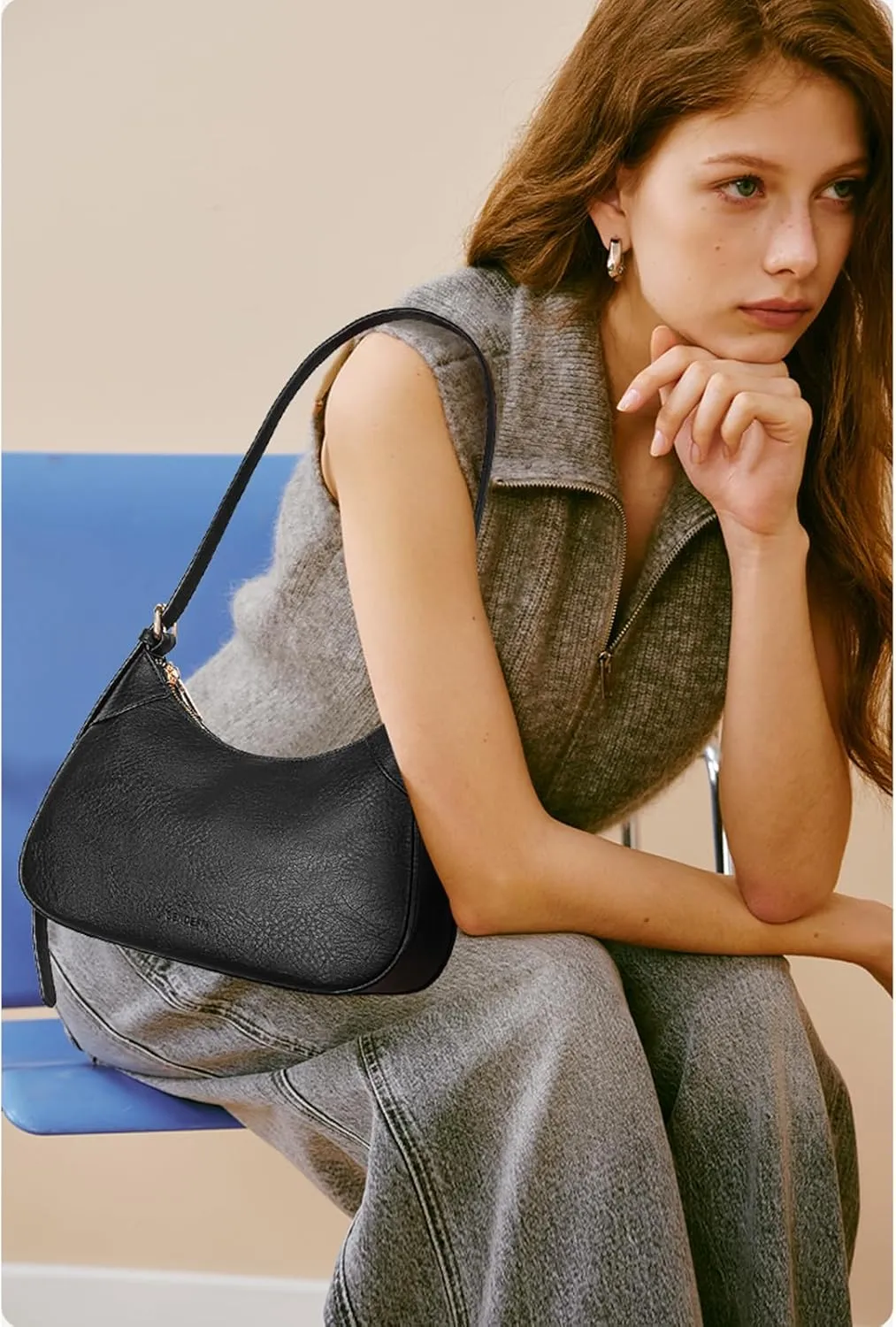 SENDEFN Shoulder Bags for Women Soft Small Clutch Ppurse Crossbody Purses for Women Trendy Hobo Tote Handbag for Ladies