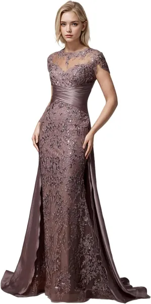 Sexy Mermaid Trumpet Prom Dress Scoop Neck Court Train Long Sleeves Luxury Lace Appliques Formal Dress 2025