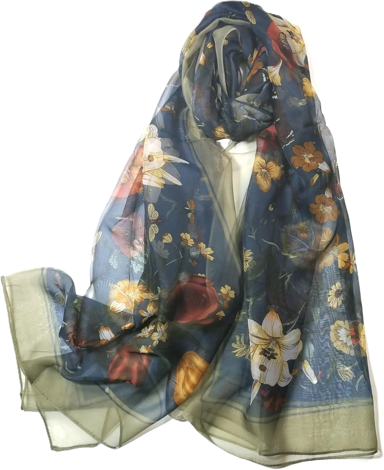 Shanlin Super Large Silk Feel Floral Scarves for Women in Gift Box