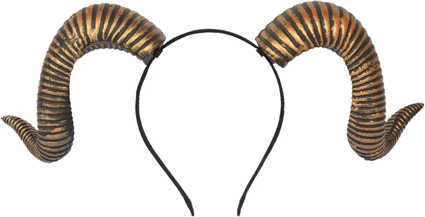 Sheep Horn Headhand Cosplay Headwear Halloween Costume Brown