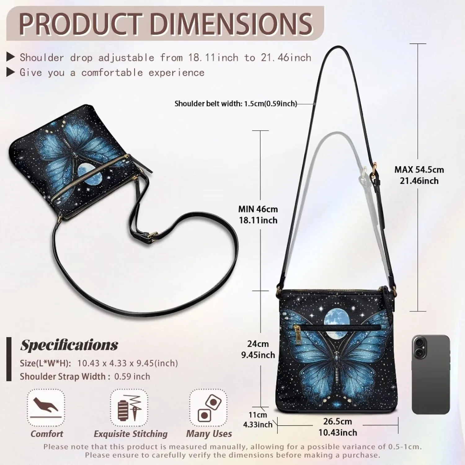 Shoulder Bag Crossbody Purses for Women Leather Handbag Purse Long Strap Crossbody Bags