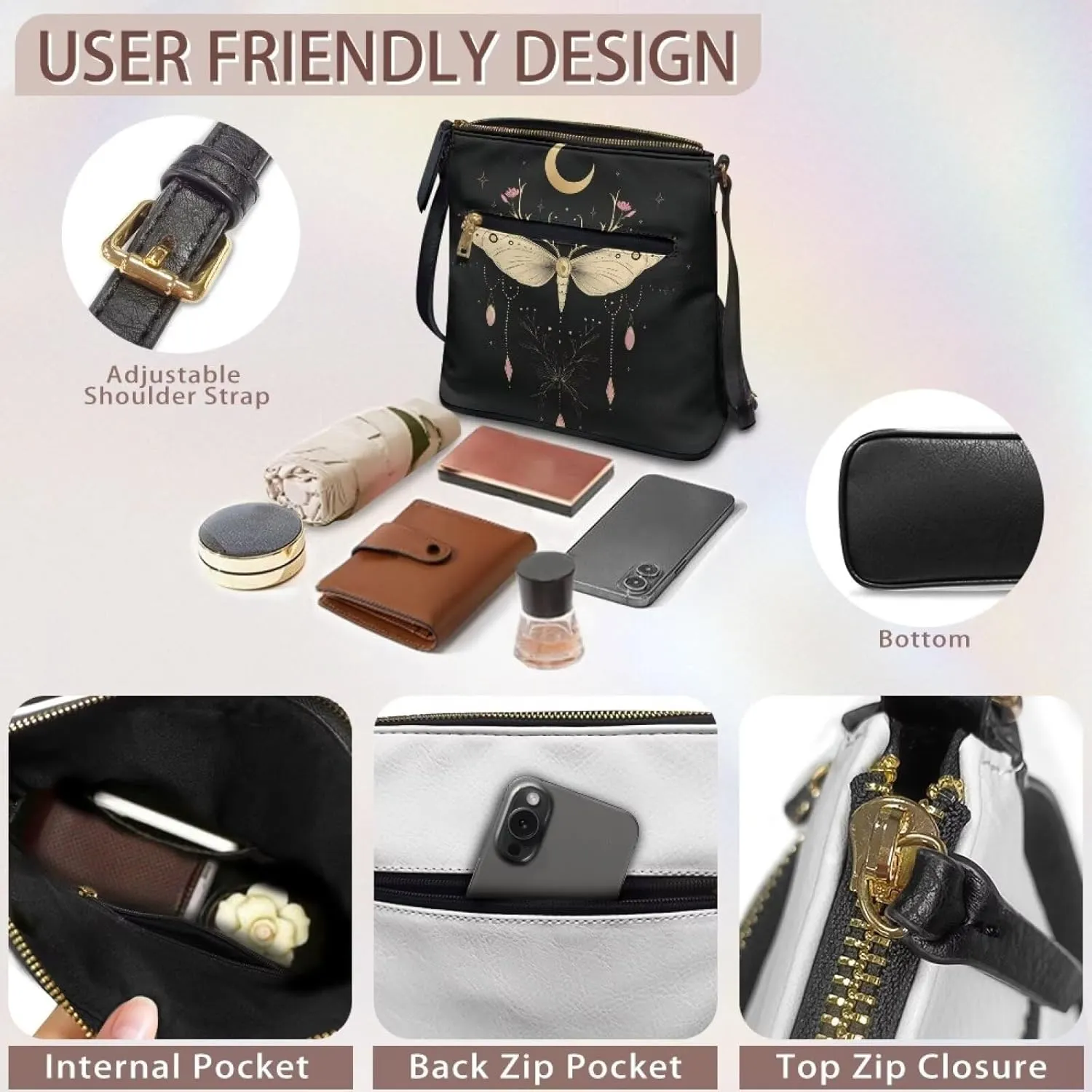 Shoulder Bag Crossbody Purses for Women Leather Handbag Purse Long Strap Crossbody Bags