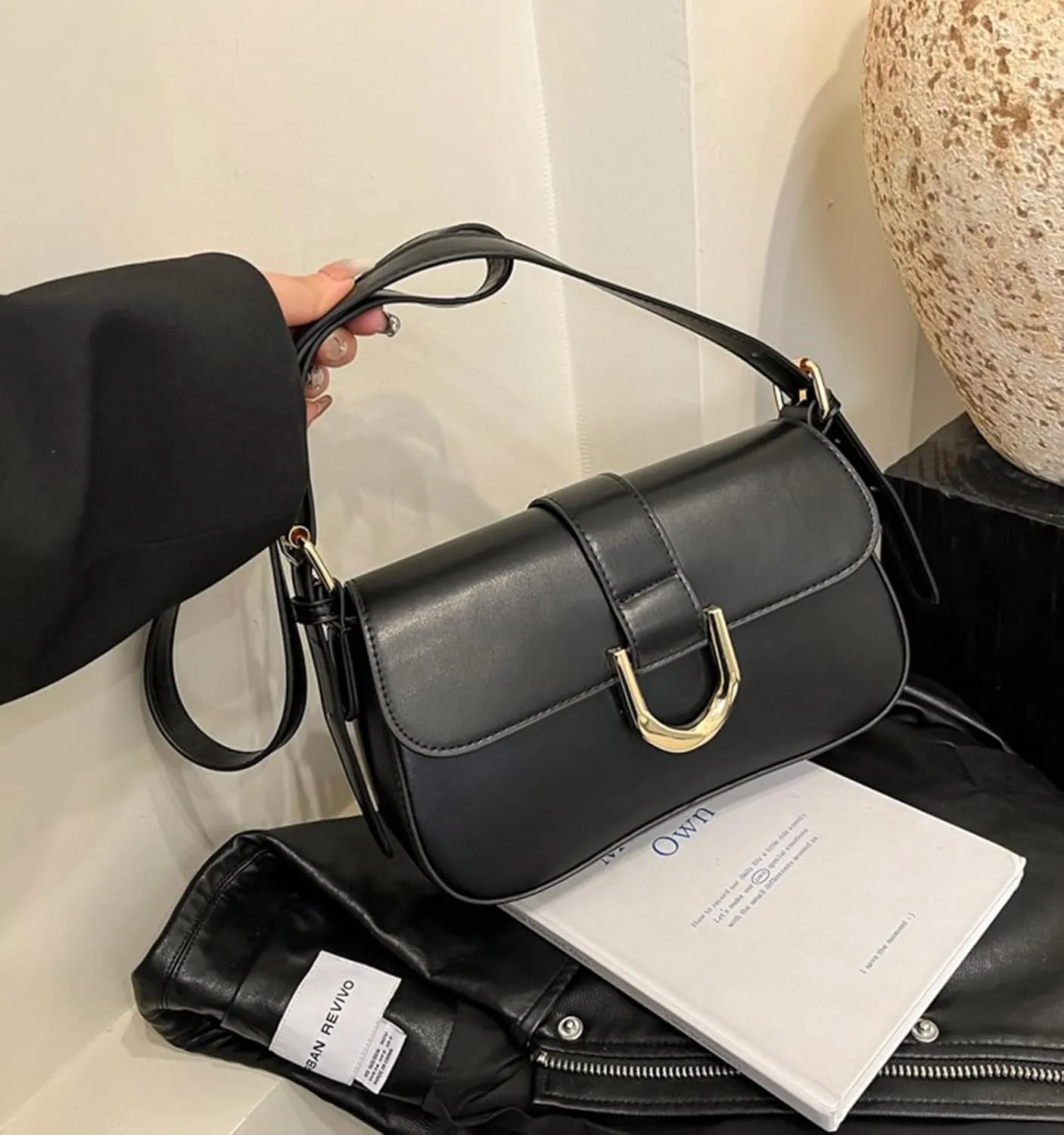 Shoulder Bag for Women Trendy Crossbody Purse Vegan Leather Handbags Clutch Hobo Bag Y2K Bag Saddle Bag