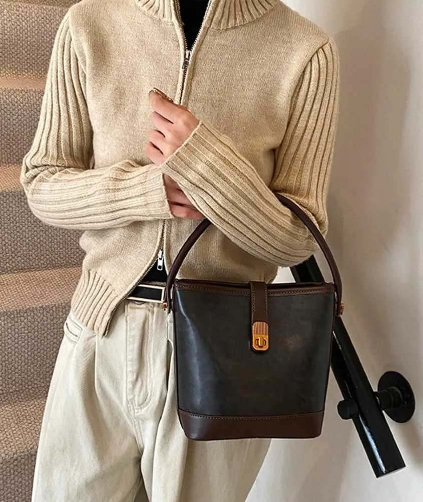 Shoulder Bags for Women Tote Bag Retro PU Leather Crossbody Bag Vinatge Soft Shoulder Purses Handbags