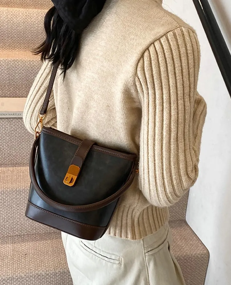 Shoulder Bags for Women Tote Bag Retro PU Leather Crossbody Bag Vinatge Soft Shoulder Purses Handbags