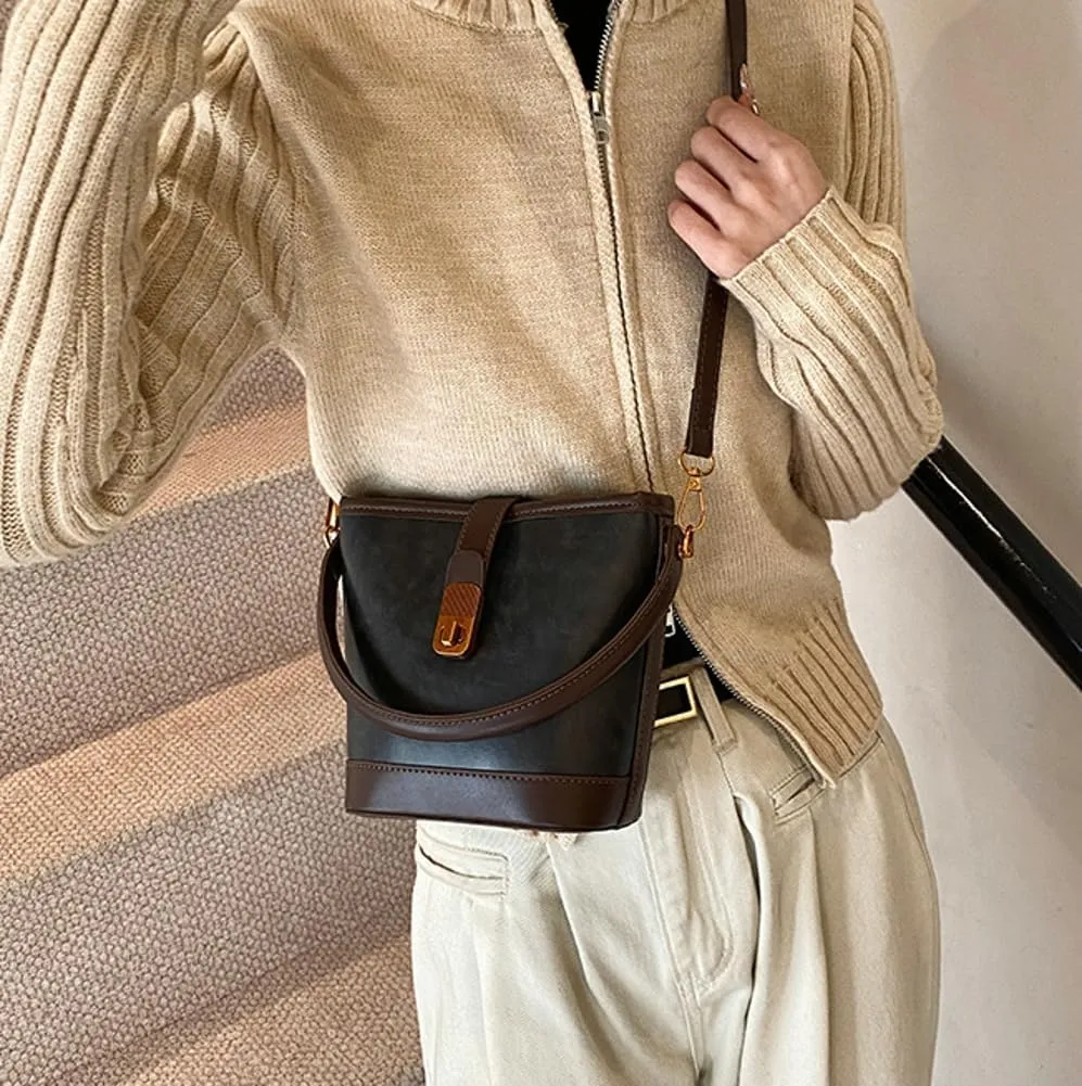 Shoulder Bags for Women Tote Bag Retro PU Leather Crossbody Bag Vinatge Soft Shoulder Purses Handbags