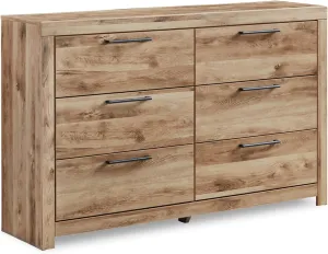 Signature Design by Ashley Hyanna Mid-Century Modern 6 Drawer Dresser, Light Brown & Beige