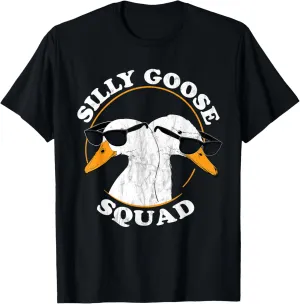 Silly Goose Squad Funny Goose Meme Cute Goose Trendy Design T-Shirt