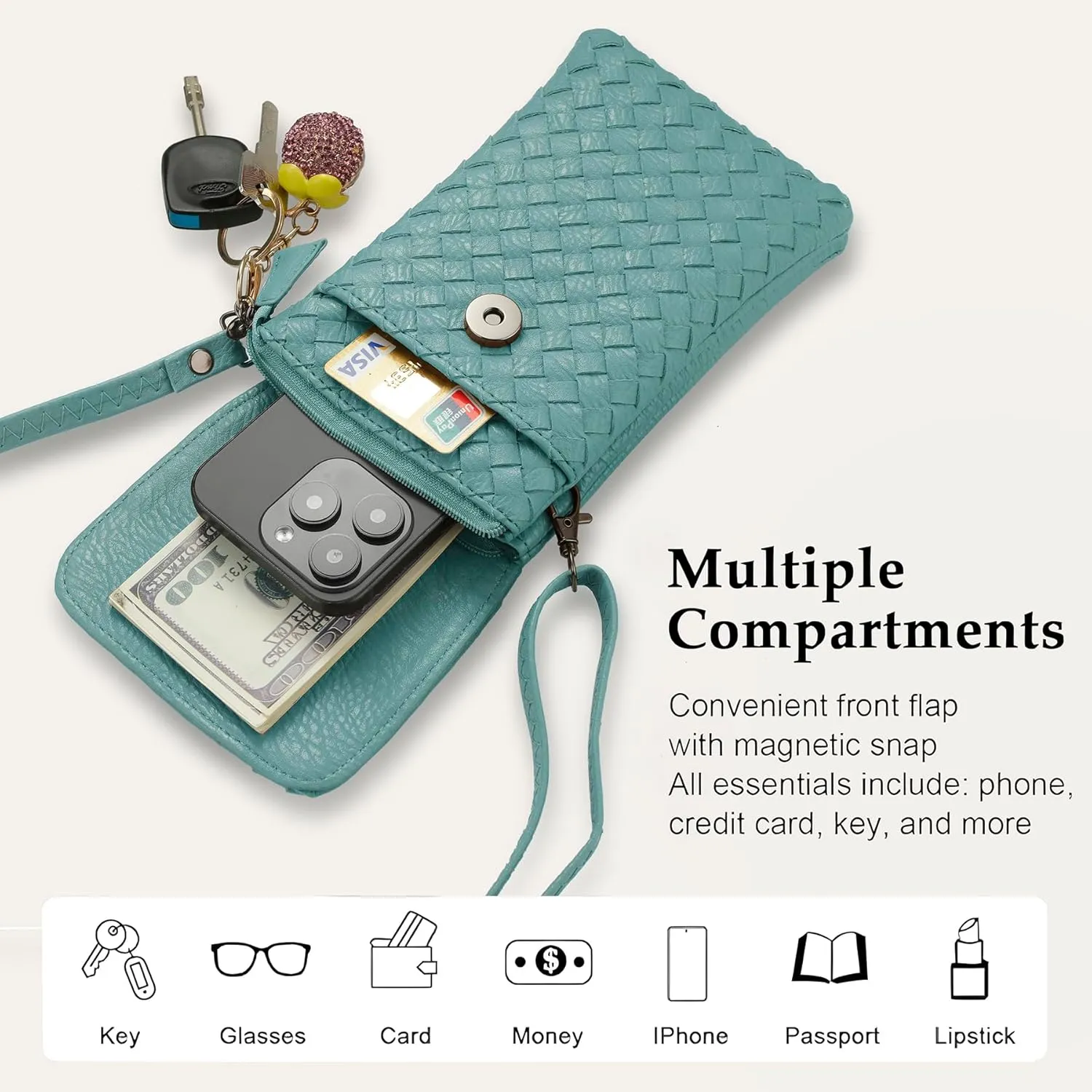 Small Crossbody Bags for Women Small Purses Woven Cell Phone Purse Travel Purse Wallet Phone Purses