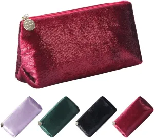 Small Makeup Bag for Purse，Red Cosmetic Travel Bag for Women, Cute Make Up Pouch for Accessories