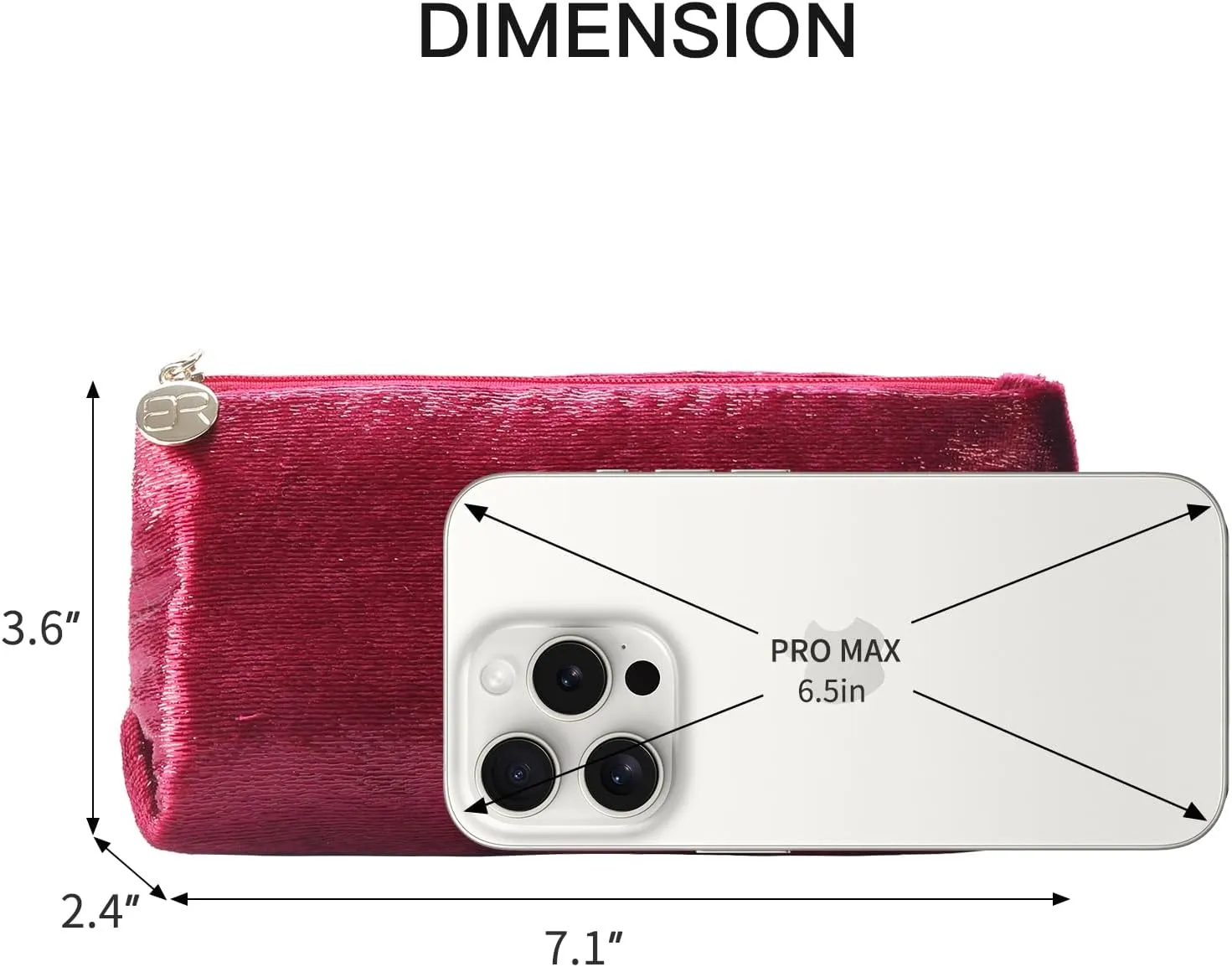 Small Makeup Bag for Purse，Red Cosmetic Travel Bag for Women, Cute Make Up Pouch for Accessories