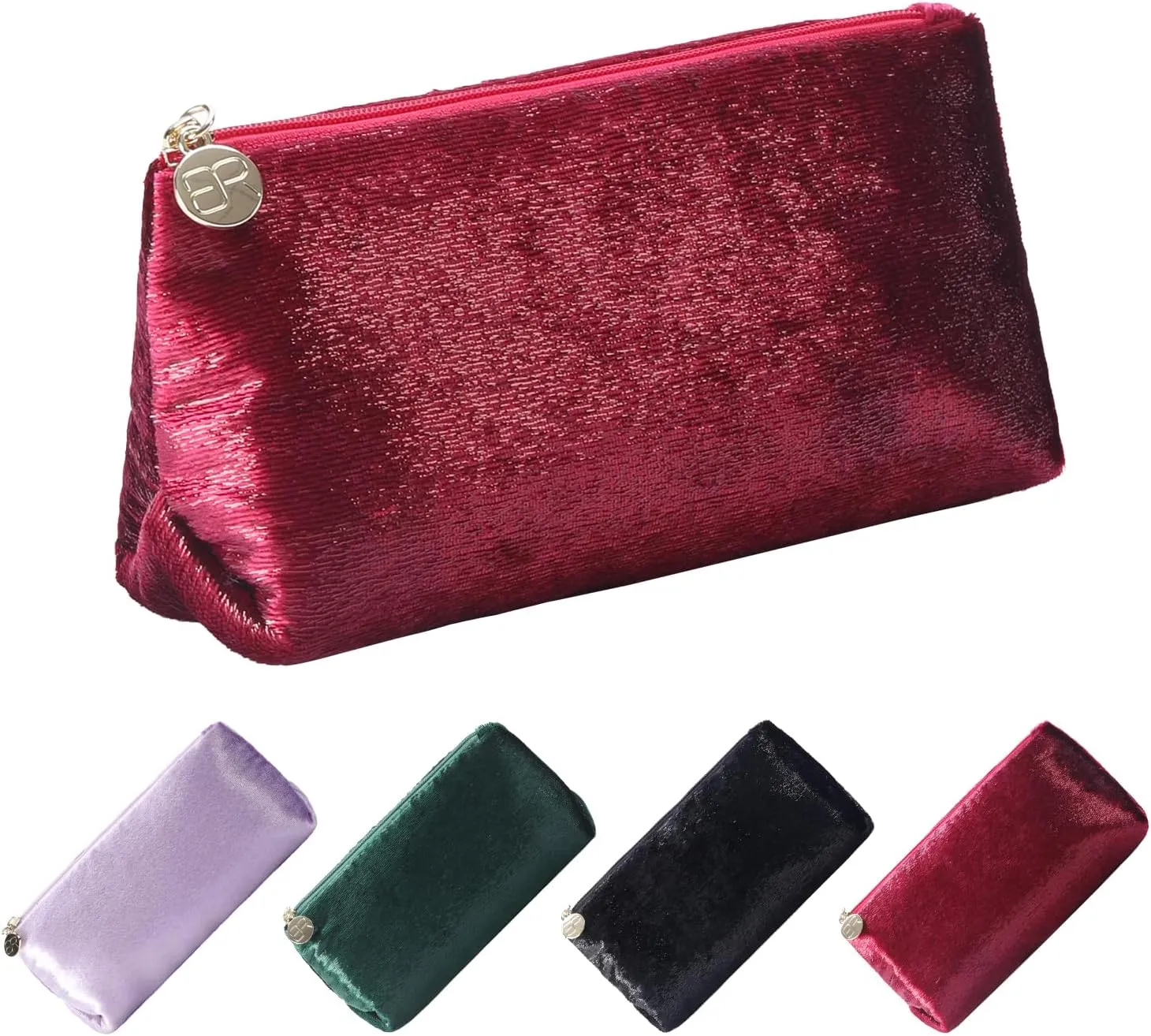 Small Makeup Bag for Purse，Red Cosmetic Travel Bag for Women, Cute Make Up Pouch for Accessories