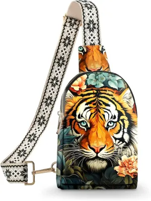 Small Sling Bag Leather Fanny Packs for Women Crossbody Purses Travel Chest Casual Daypacks