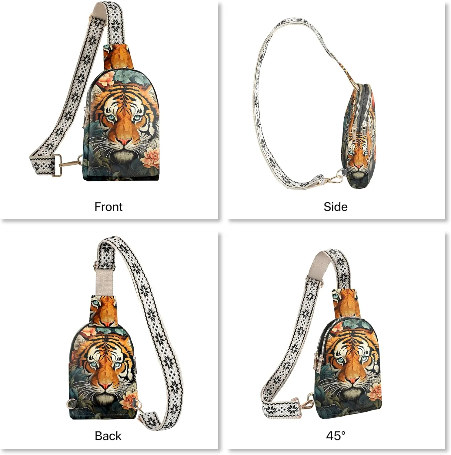 Small Sling Bag Leather Fanny Packs for Women Crossbody Purses Travel Chest Casual Daypacks