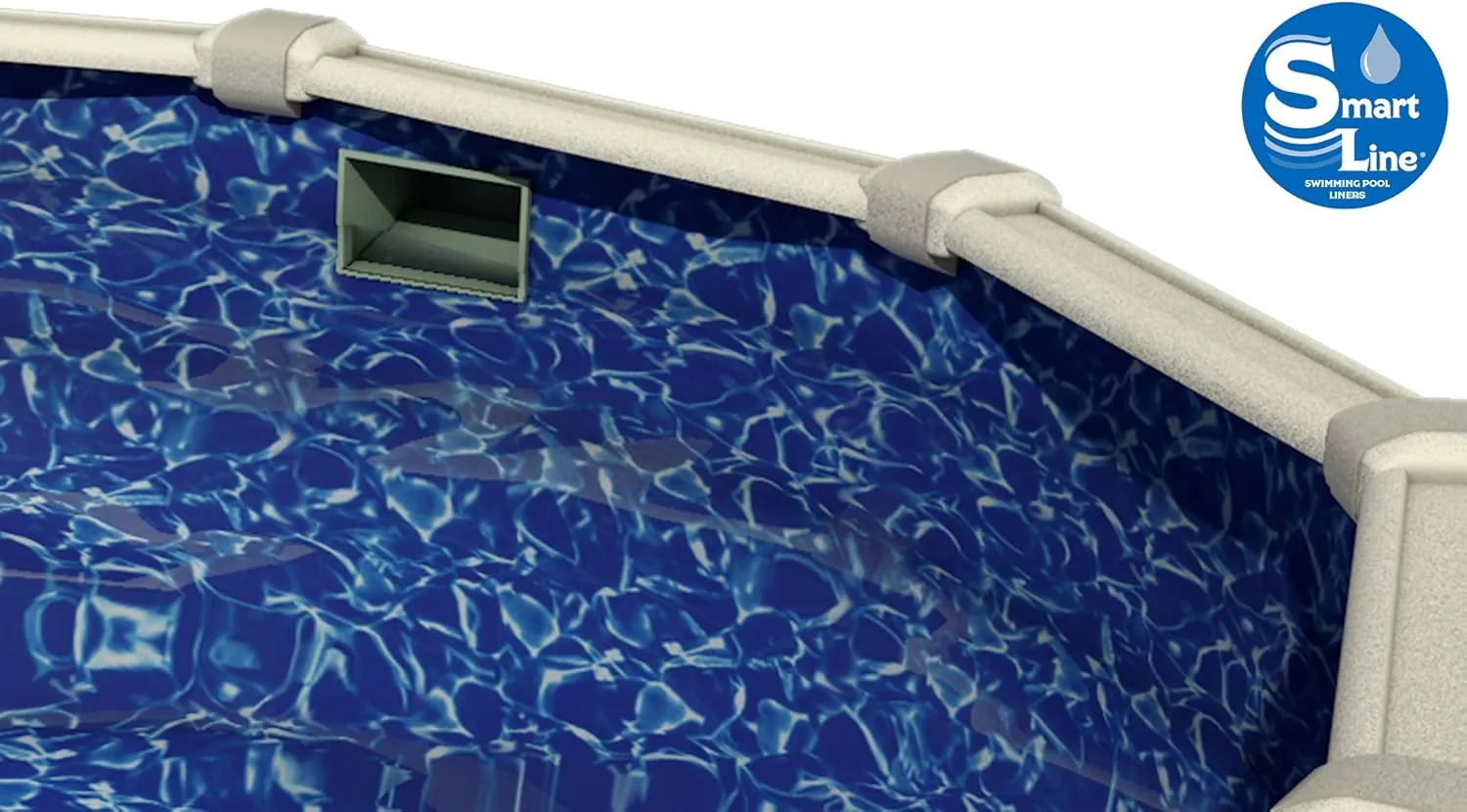 Smartline 30 ft Round Swimming Pool Liner | Sunlight | Overlap Style | 54 Inch Wall Height | 25 Gauge Heavy Duty Virgin Vinyl | Designed for Steel Sided Above Ground Pools