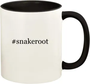 #snakeroot - 11oz Hashtag Ceramic Colored Handle and Inside Coffee Mug Cup, Black